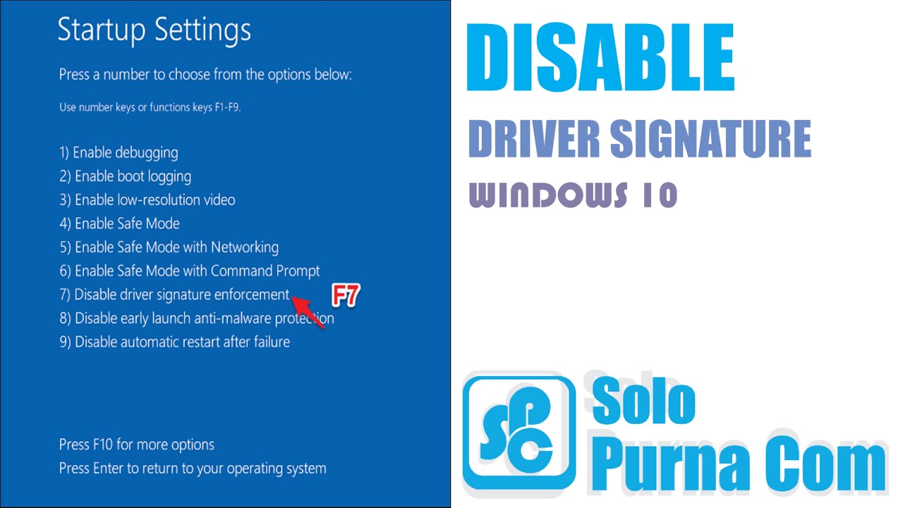 disable driver verification windows 10